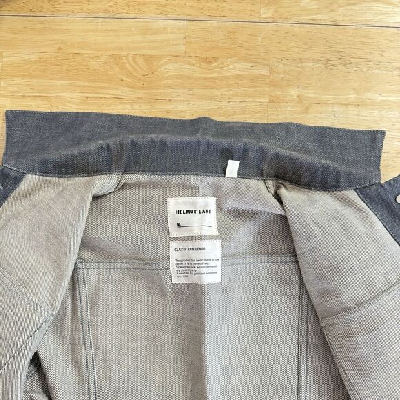 Helmut Lang Black Classic Raw Denim Jacket 1999 100% Cotton Y2k Italy 38 USA 2 - Picture 8 of 14